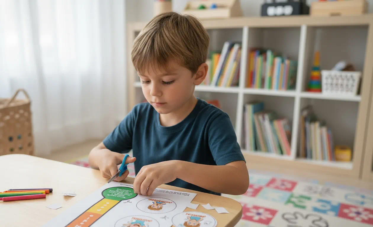 Niño recortando el termómetro de las emociones